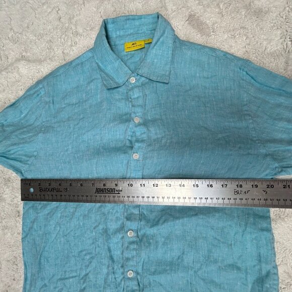 Roberta Roller Rabbit Womens Blue Linen Blouse Sz Medium Button-Down Long Sleeve - Picture 7 of 9